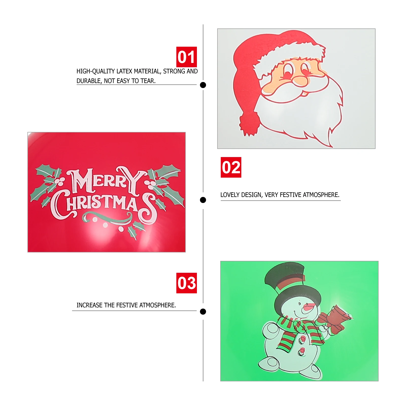 

30 Pcs Christmas Balloon Set Latex Festival Balloons Accessories Decor Jesus Patterns Xmas Emulsion Themed Decoration