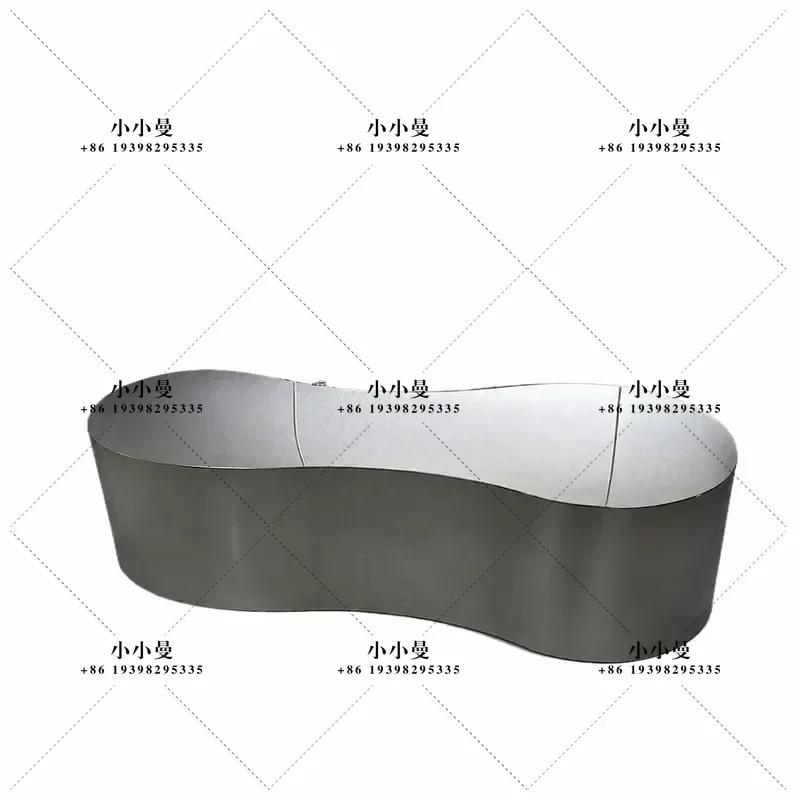 Stainless Steel Mirror Finish Coffee Table Irregular Minimalist Living Room Tea Table Creative Special Shaped Art Side Table