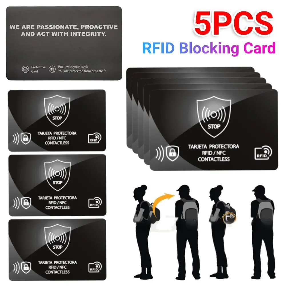 5PCS RFID Blocking Karten NFC Debit Kreditkarte Passport Protector Blocker Set Smart Anti-diebstahl Design RFID Blocker