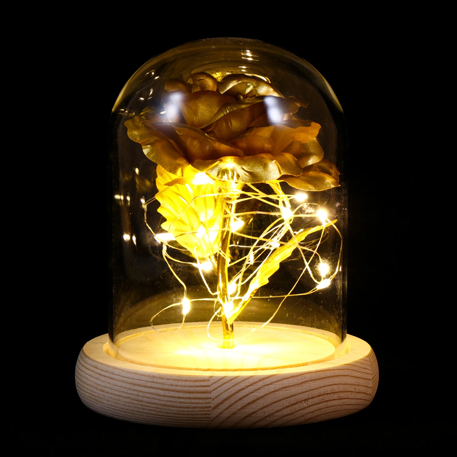 

Gold Foil Dome Glass Foil Desktop Decoration Safe Compact Size Rose Retro Decor Decor Store