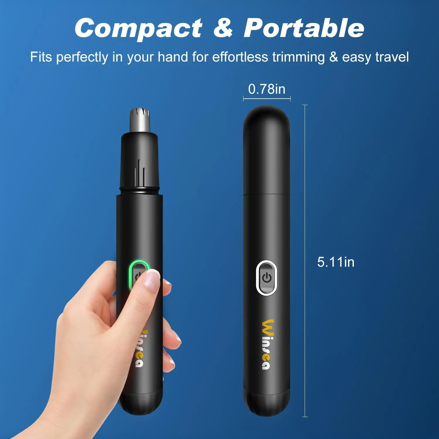 ماكينة تشذيب شعر الأنف الدقيقة – 360 ° ماكينة تشذيب كهربائية آمنة، قابلة لإعادة الشحن عبر USB، مقاومة للماء، للأنف والأذن والحواجب واللحية #2