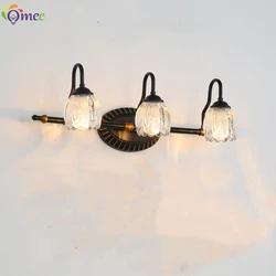 Modern Wall Light Fixture Black Led Wall Lamp Mirror 2heads LED 3Lights Picture Light Vintage Glass Bathroom Mirror Front  Light