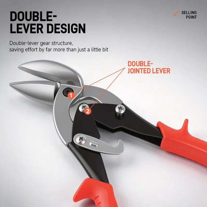 10 Inch Aviation Scissor Tin Snips Metal Sheet Cutting Snip Cutter Multi-directional Snips Industrial Professional Scissors Tool