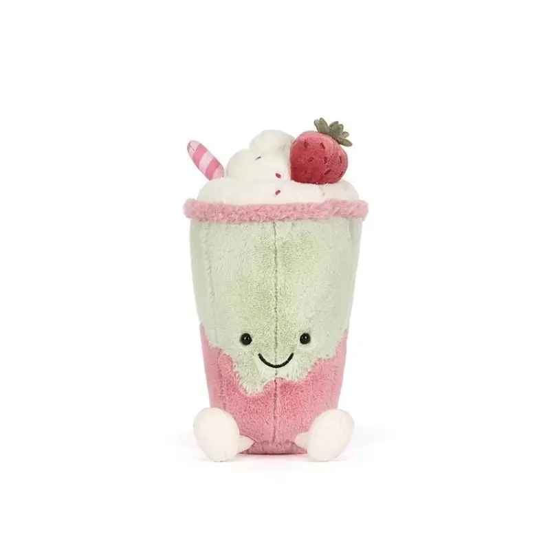 Jc Cute Strawberry Matcha Latte Milk Tea Modeling Stuffed Plush Toys Coffee Shop Home Furnishings Ornament Surprise Gifts view 5