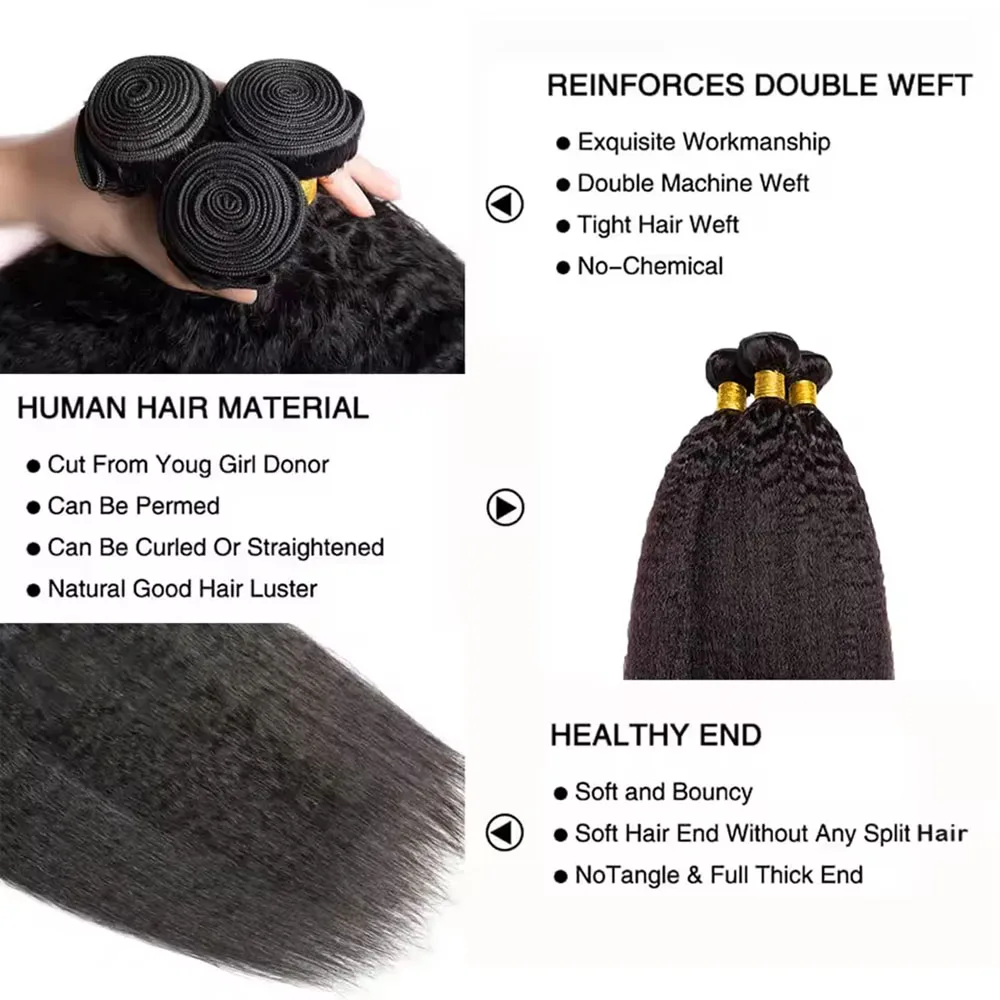 Mechones rectos y rizados de 8-30 pulgadas, paquete de cabello humano sin procesar, 3 paquetes, 100% cabello humano brasileño, extensión de cabello liso rizado