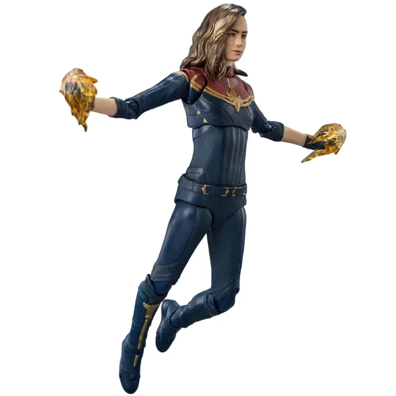 In Stock Original SHF Bandai Captain Marvel 2 Carol Danvers Action Figures Animation Toy Gift Collector Anime Model Hobby