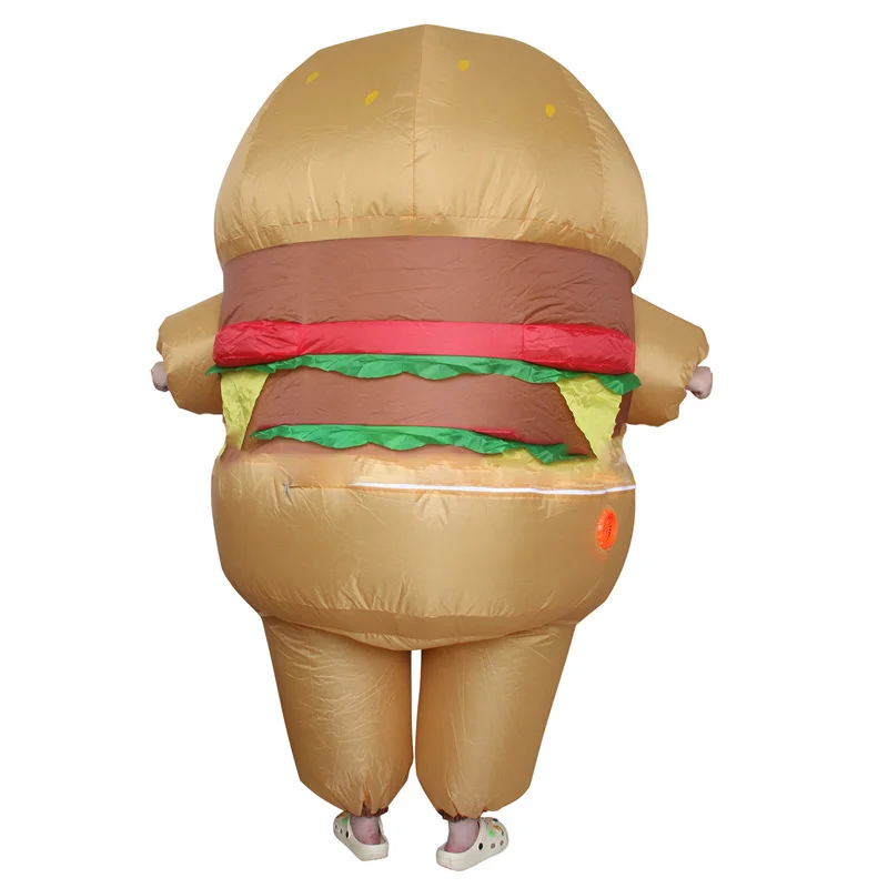 Funny Inflatable Costume Halloween Cosplay Party Hamburger French Fries Coffee Fancy Dress Suit For Adult Blow Up Perform Props