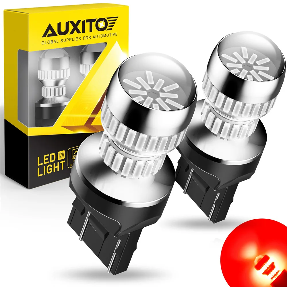 AUXITO 2Pcs WY21W W21W W21/5W LED Lights Red Amber T20 7440 7443 SRCK LED Bulbs for Car Signal Lamp Brake Stop Tail Lights 12V