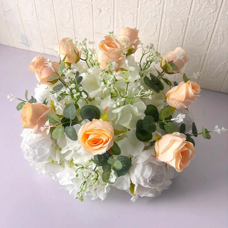 

2026 Flower Ball Wedding Stage Geometric Frame Arrangement Road Flower Window Exhibition Hall Table Decoration Fake Flower