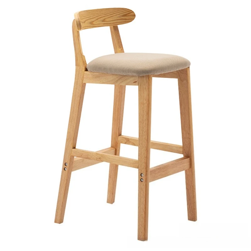 #Solid wood bar chair, dining chair, restaurant high stools, simple front desk stools, bar backrest chairs, leisure chairs