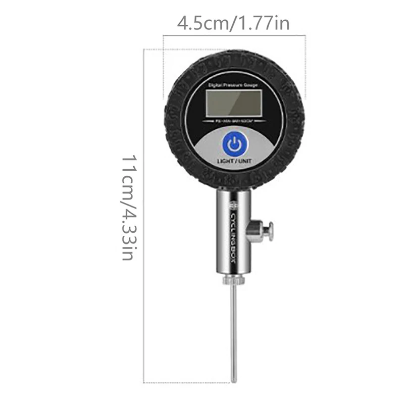 Ball Pressure Gauge Digital Display Barometer 0-1.4BAR With Rubber Protective Cover For Football Basketball Volleyball