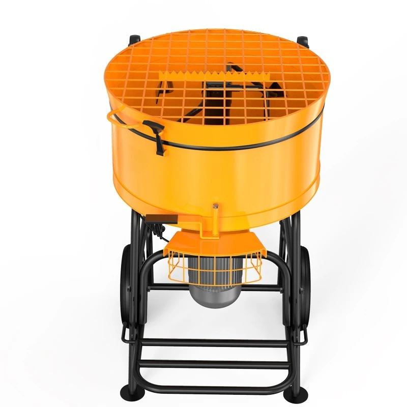 Electric Portable Forced Action Pan Mixer 120L Mobile Wheel Concrete Cement Screed Mixer for Construction Mortar Mixing Work