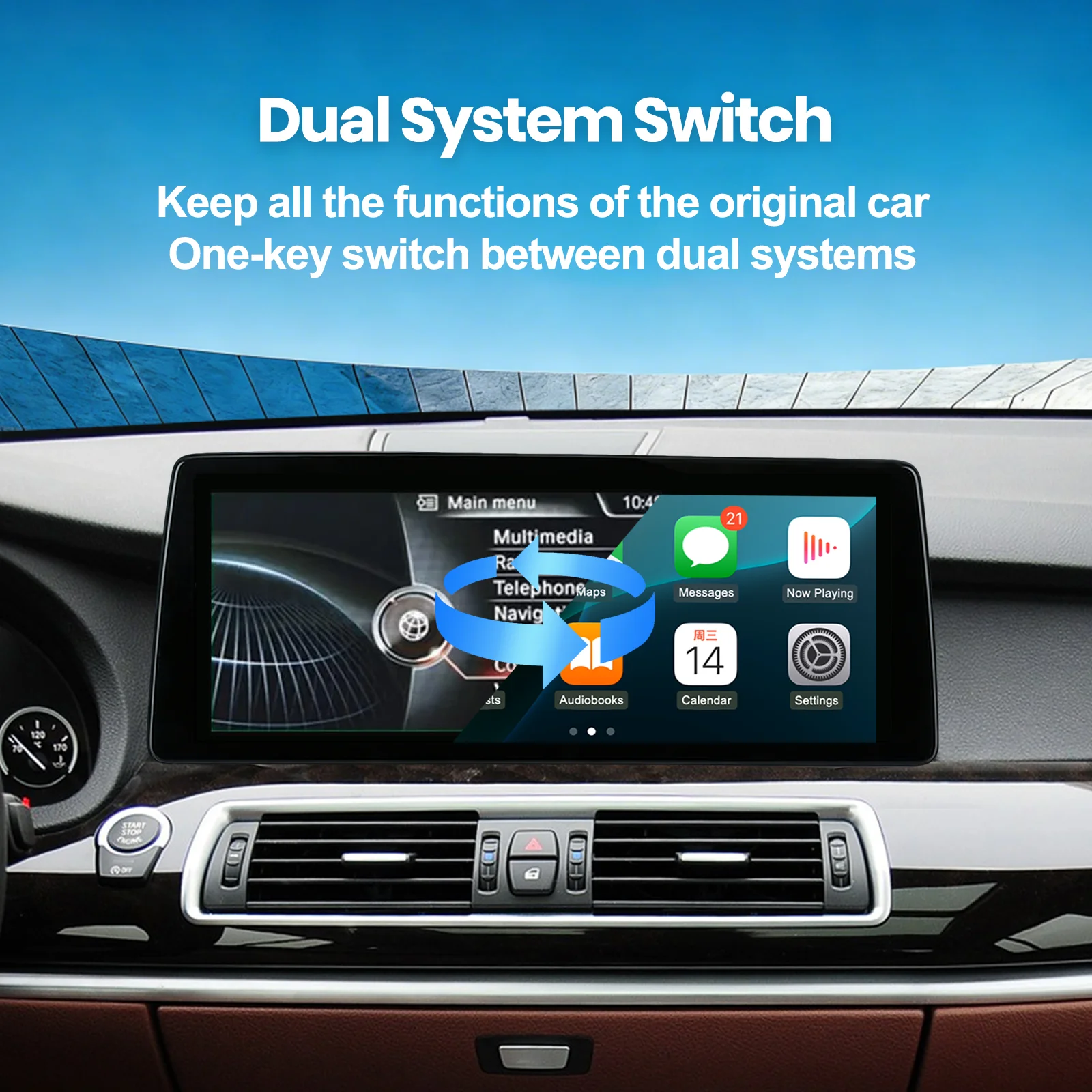 12.6 Inch Linux Screen Upgrade for BMW 5 Series Gran Turismo F07 2013-2018 Compatible with NBT CIC System