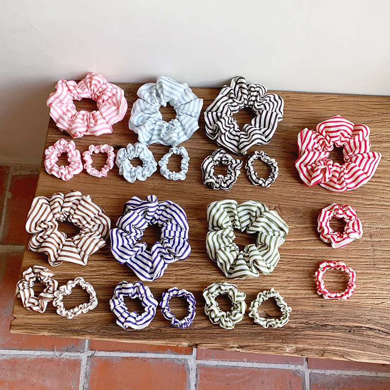 

Модный набор резинок для волос в полоску для женщин и девушек, повседневные аксессуары для волос, мягкая резинка для хвоста