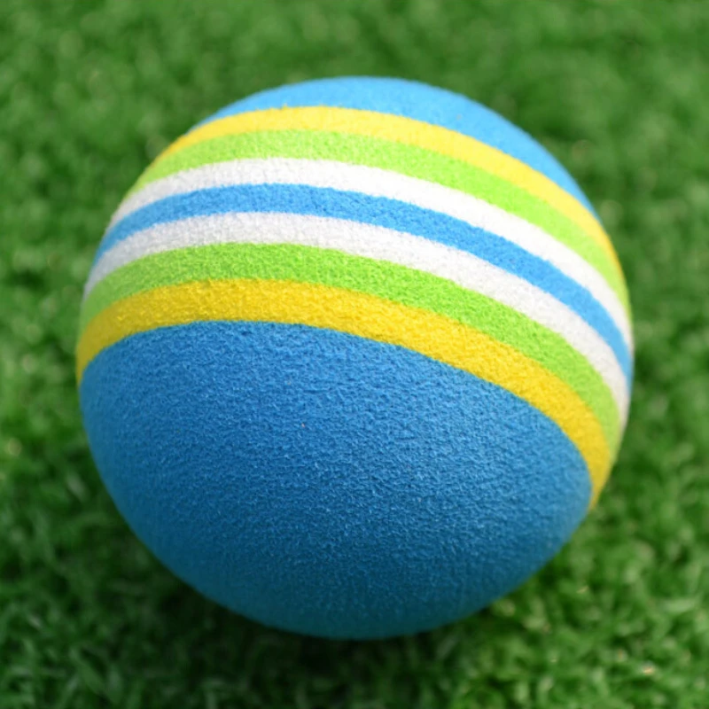 PGM 10pcs Rainbow Stripe Foam Sponge Golf Balls Swing Practice Training Aids Ball 38mm Indoor Practice Ball Golf Stuff Q007