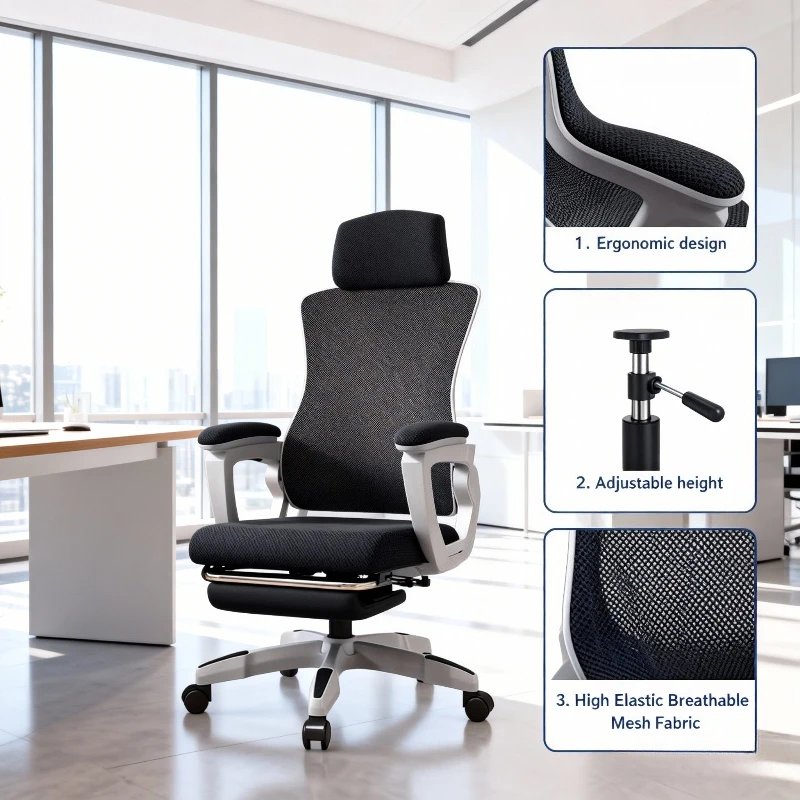 Adjustable Reclining Office Chair for Students Dormitory Comfortable Home Game Chair Household Furniture Bureau Fauteuil De Bure