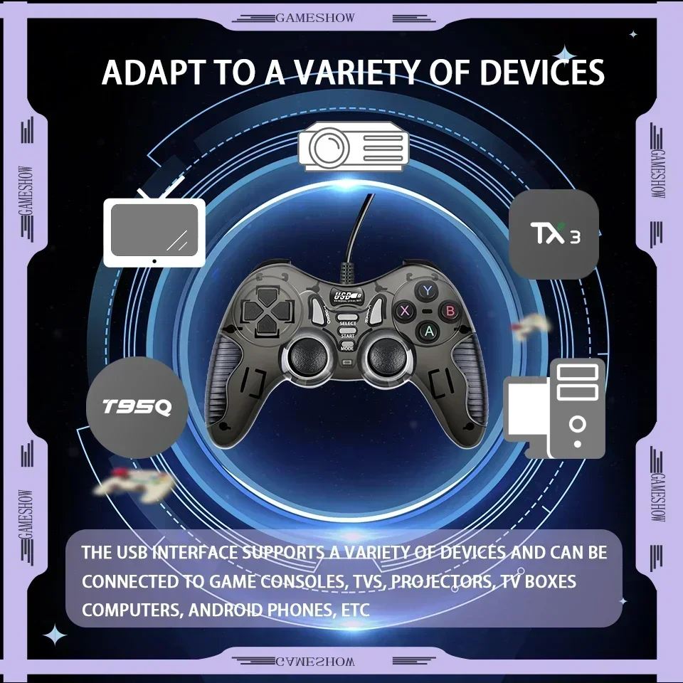 USB Gaming Gamepad Joystick For Sony PS3/Video Game Console/TV Wired PC Game Controller Box/Android Dual Vibration Motor Gamepad