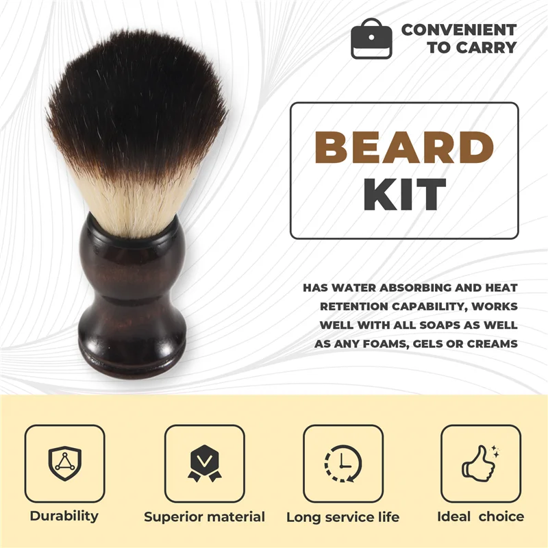 M04K Men Shaving Brush Shave Wooden Handle Facial Beard Cleaning Appliance High Quality Pro Salon Tool Safety Razor Brush