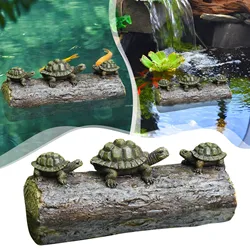 Garden courtyard pond fish tank decoration landscaping simulation ornaments three turtles climbing wood floating in water toys