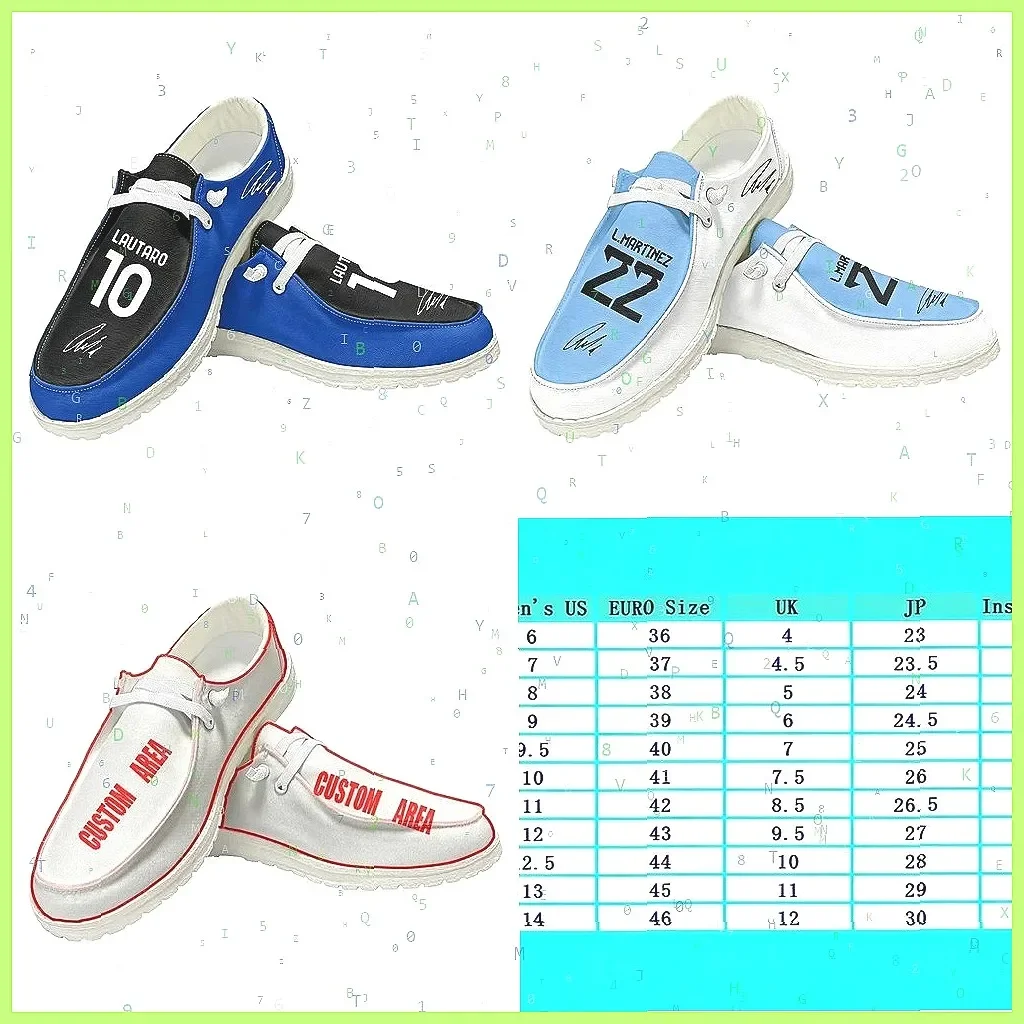 

Lautaro No.10 Custom Loafers - Lightweight Casual Shoes for Men & Women, Argentina Football Star Design