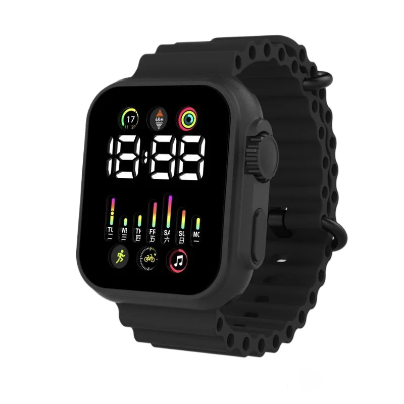 ساعة رياضية LED جديدة للرجال والنساء مع عرض أسبوعي، ساعة إلكترونية بسيطة للزوجين في المدارس المتوسطة والطلاب الابتدائيين