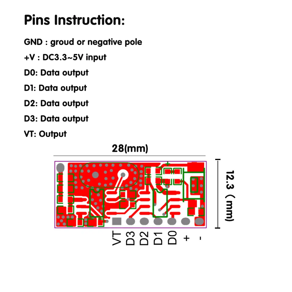 433mhz RF Receiver Learning Code Decoder Module 433 mhz Wireless 4 CH output For Remote Controls 1527 2262 encoding