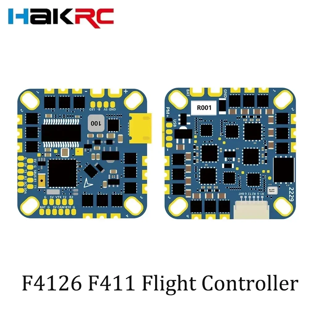 SkyDElHAKRC F4126 Flight Controller: F411+ICM42688, BLHeli_S 20A/35A ESC, 8-Layer PCB, OSD/Baro/Curr Sensor 2-6S For FPV