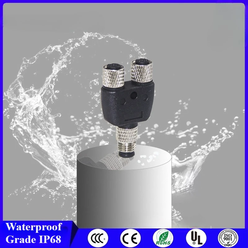 

Металлический Т-образный водонепроницаемый провод M8, водонепроницаемая вилка, авиационная вилка, три разъема «папа» и «мама»