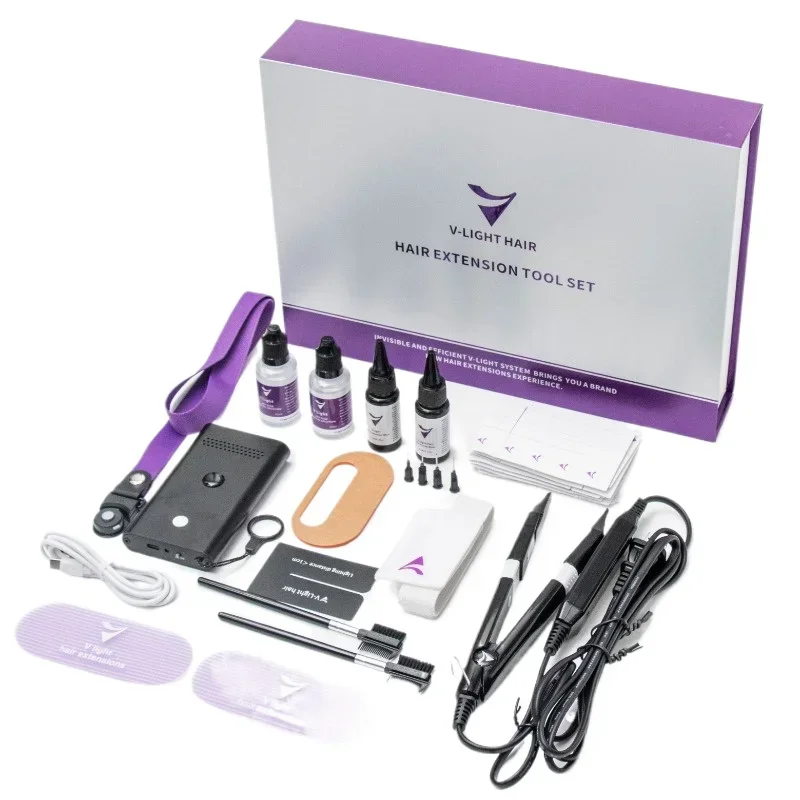 V-Light Tech Hair Extension Connector Machine UV glue Kit Set Hair Extension Tools with UV light Hair extension Removal/2025 hot