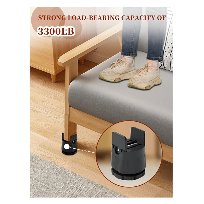 Hot Bed Risers Adjustable Furniture Risers,Table Desk Chair Risers With Clamp, Bed Frame Risers Height Adjustable