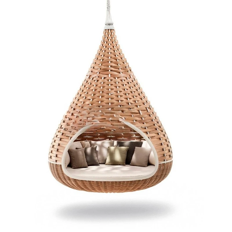 

Outdoor swing hanging blue cradle indoor courtyard villa bird's nest swing lazy rattan courtyard balcony hanging hammock