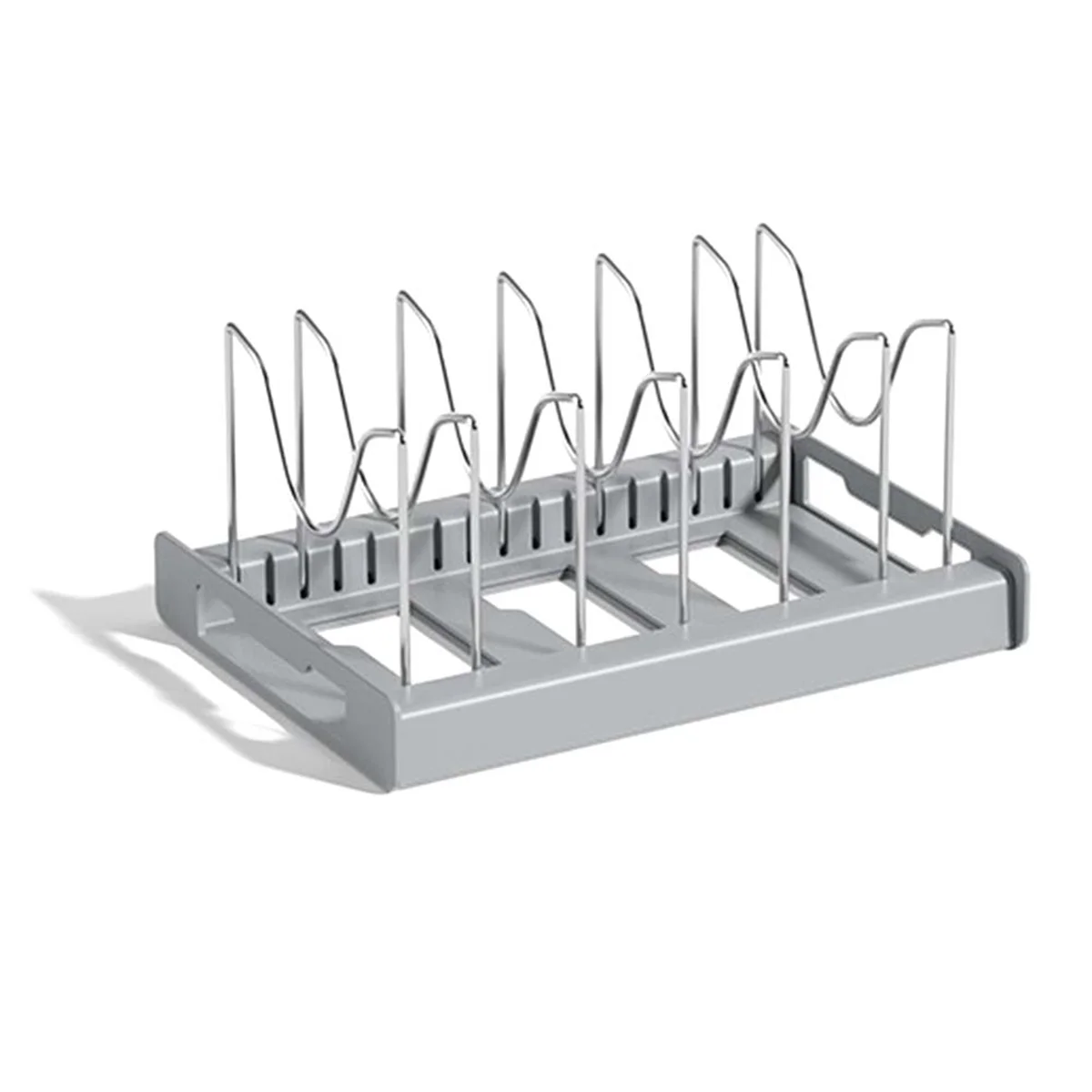 

Expandable Pans & Pots Lid Organizer Rack Under Cabinet-Rubber-Dipped Pan Organizer Rack for Kitchen Cabinet Organizer B