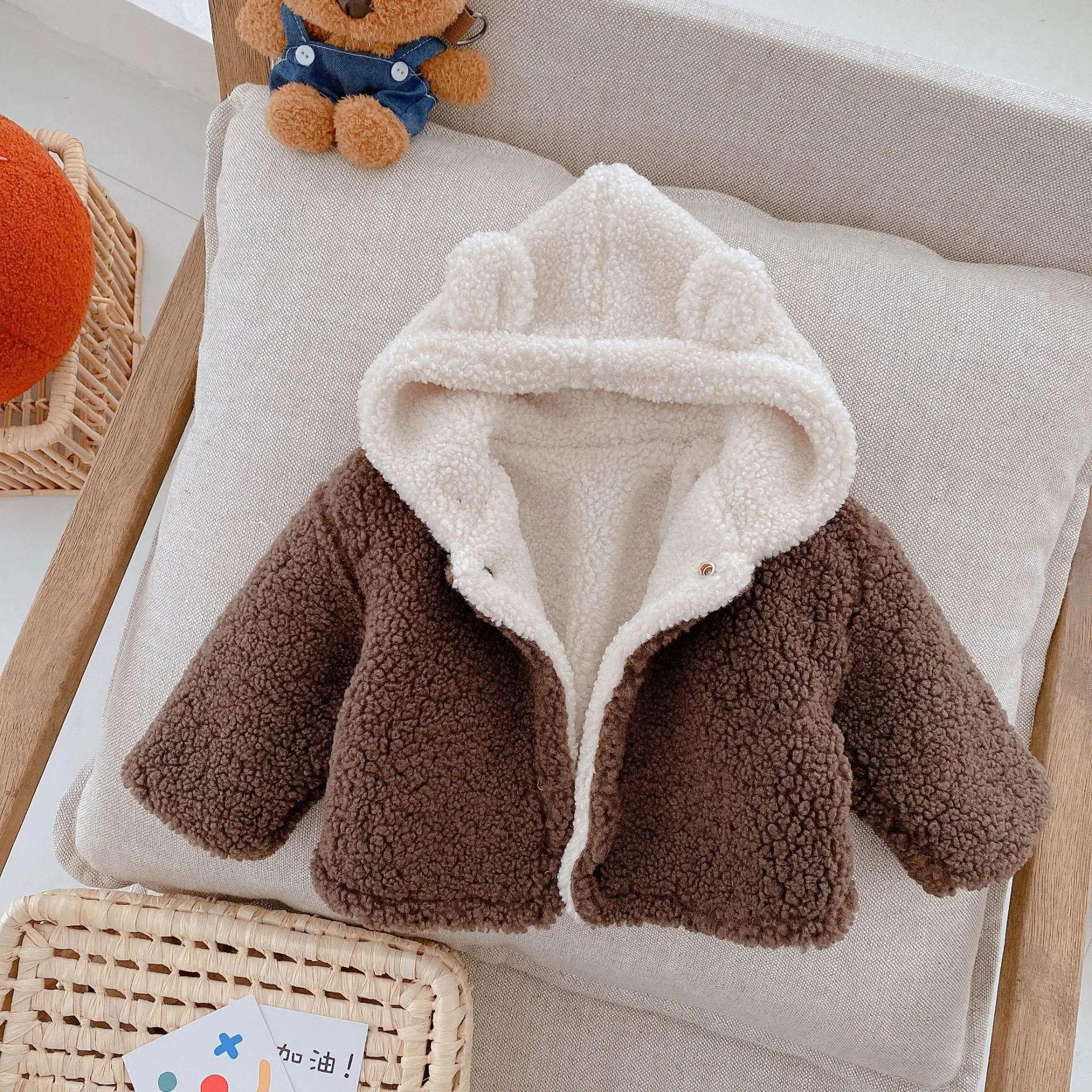 Bambino bambini caldo cappotto in pile autunno ragazza ragazzo giacca spessa Cardigan di peluche bambini vestiti invernali capispalla