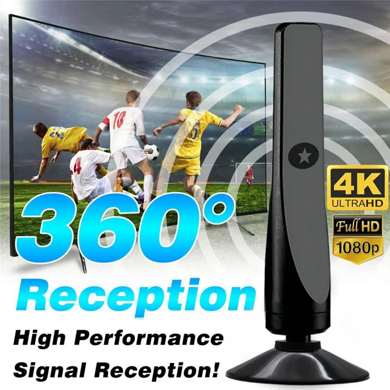 ABJF-4K/1080P HD 디지털 TV 안테나(신호 증폭기 포함) HDTV 수신용 광범위한 DVB-T2 안테나 홈 TV 공중