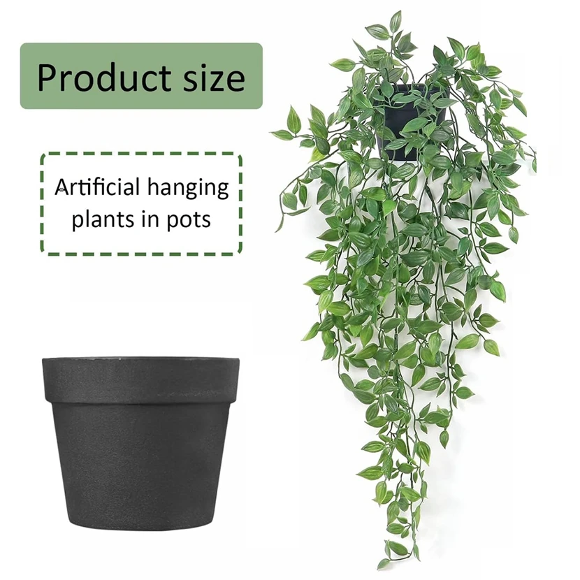 

Artificial Plants Plastic Leaf With Pots Wedding Festival Room Decoration Home Window Sill Ornamental Flowerpot Wall Hanging Diy