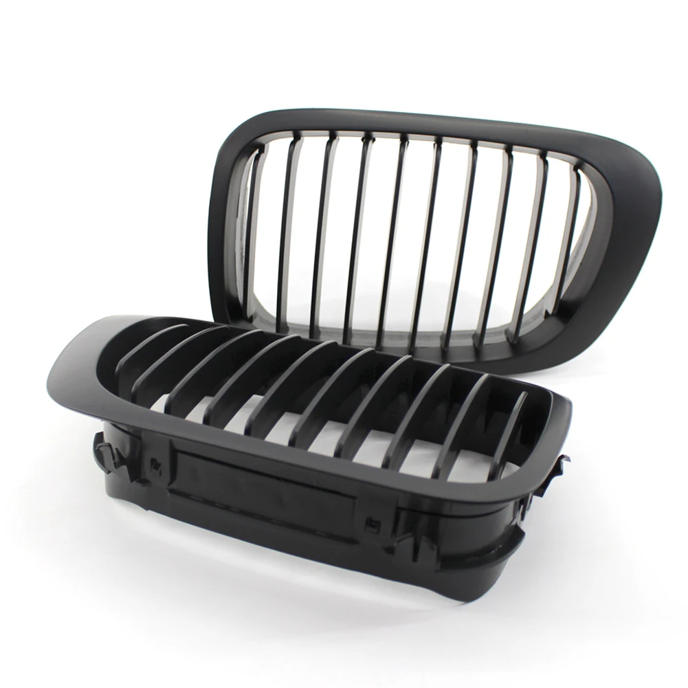 

2Pcs Front Center Kidney Grilles Matte Glossy Front Kidney Slat Style Grill for BMW E46 Pre-Facelift 2 Door Coupe