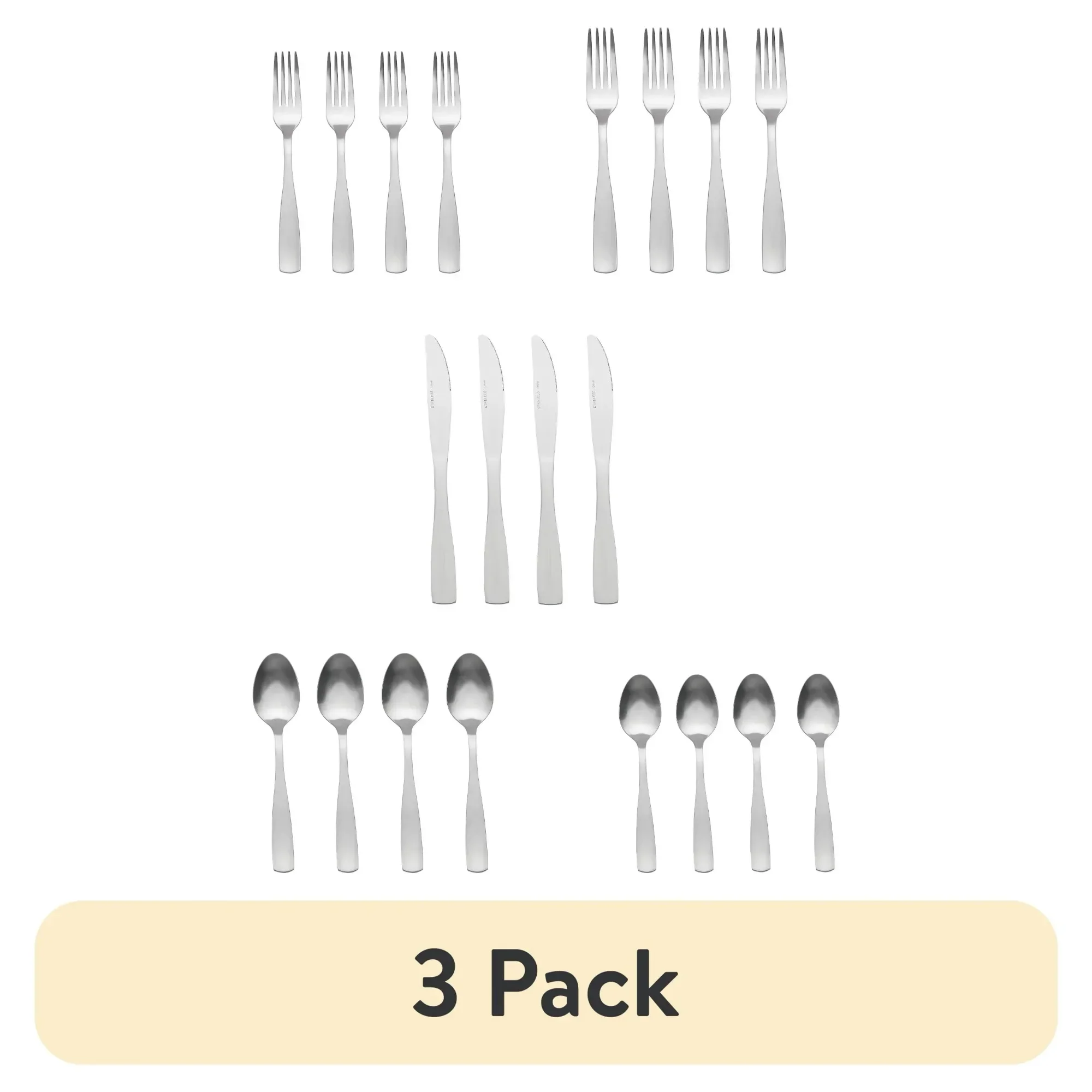 

(3 шт.) Набор столовых приборов из нержавеющей стали, 20 предметов, сервис по 4 шт.