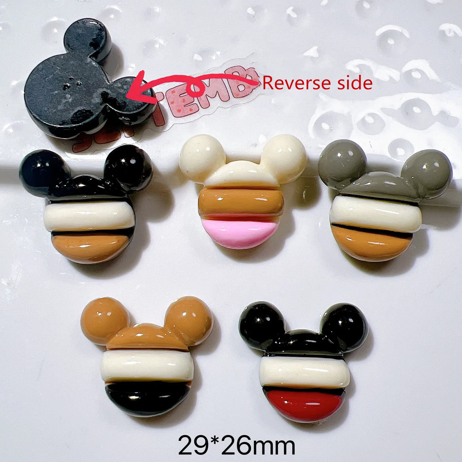 20Pcs Cartoon Bear Head Flatback Resin Earrings Hairpin Ring Crafts Decoration DIY Phone Case Icebox Patch Material Jewelry Make