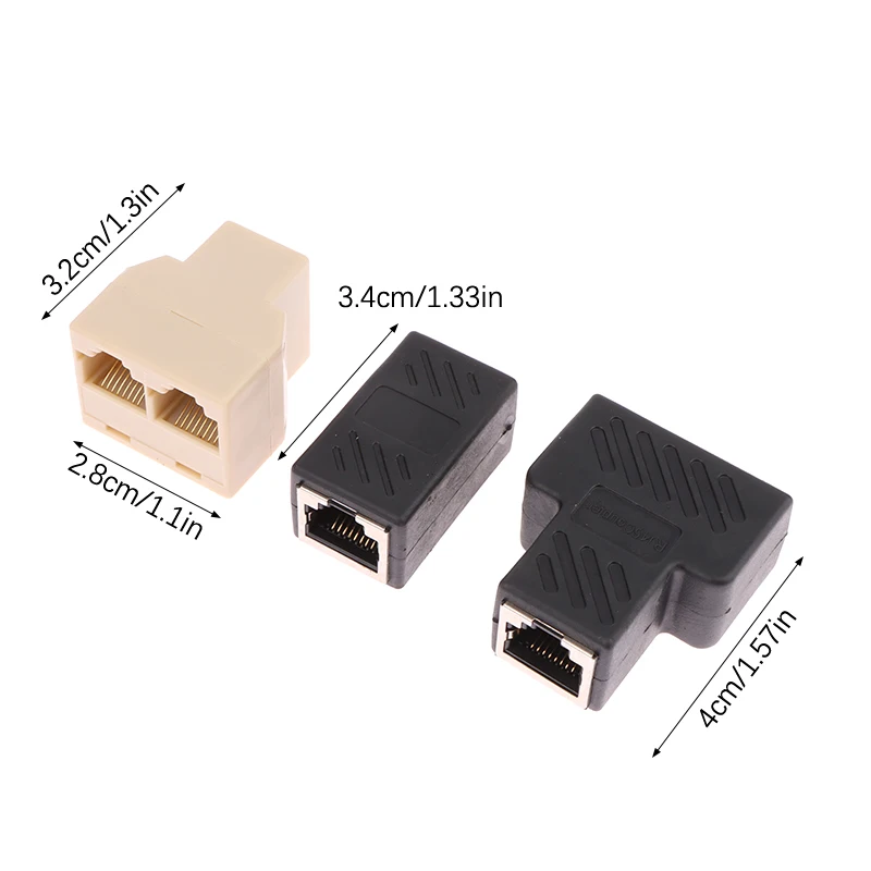 1 ถึง 2 Way RJ45 Splitter สําหรับสาย LAN Ethernet, Cat5/Cat6 ตัวเชื่อมต่อเครือข่าย, Interface Extender Coupler