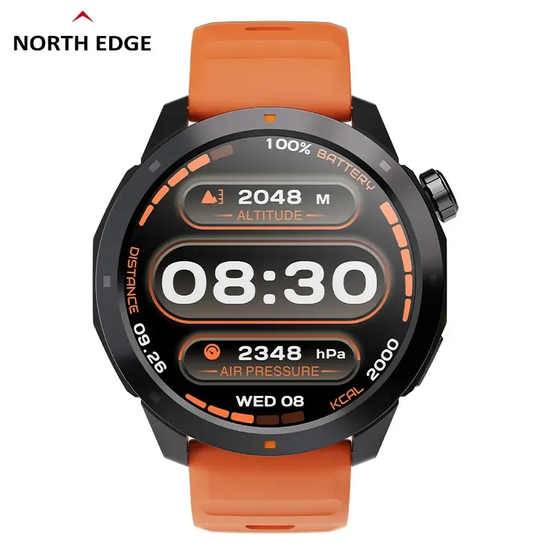 NORTH EDGE X-TREK 2 GPS Sports Watch 1.43 ''Amoled Screen 3ATM Waterproof AOD Bluetooth Call Altitude Compass Outdoor