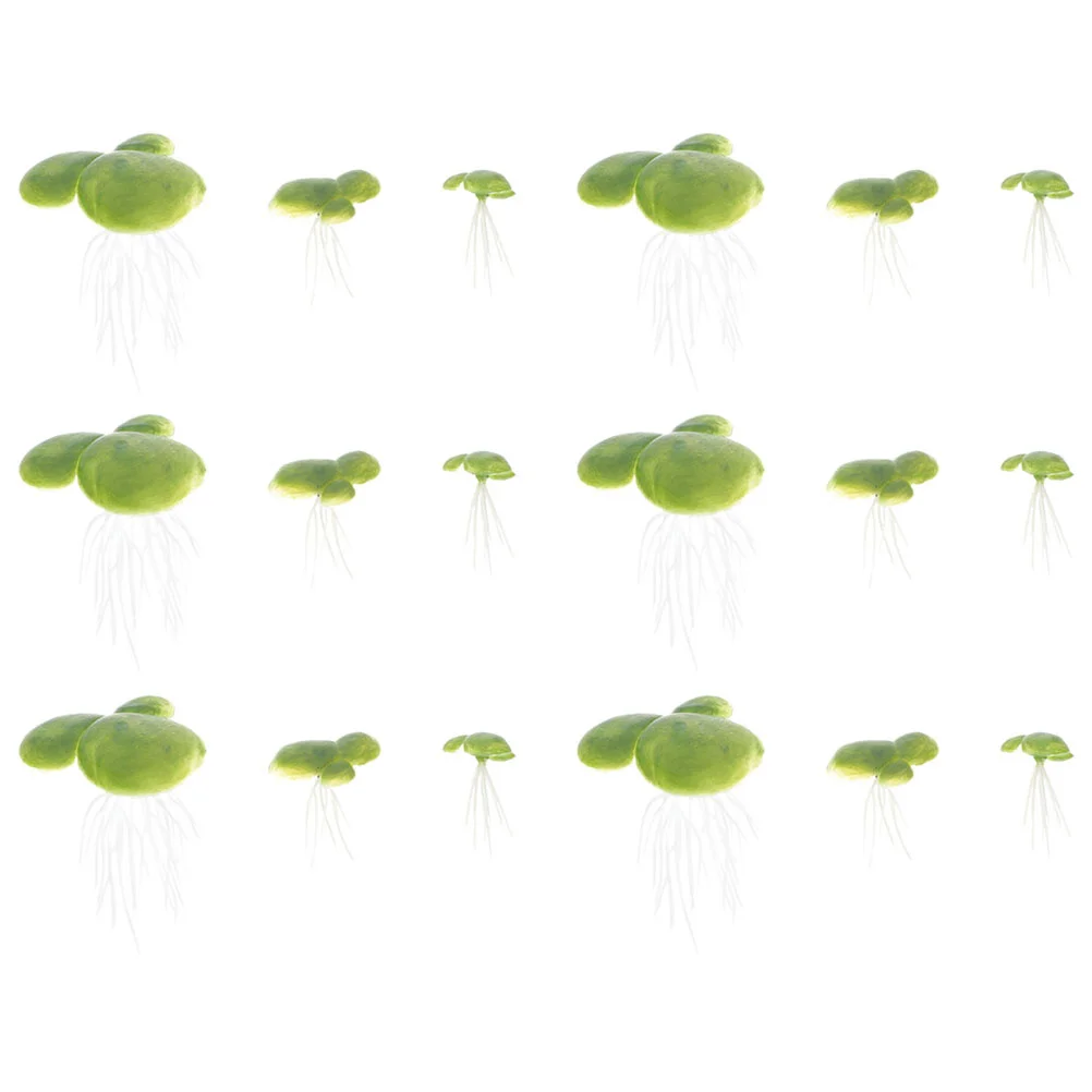 

18Pcs Artificial Aquatic Plants Duckweed Decor Fish Tank Accessories Shade for Pet Fish Summer Duckweeds Mini Fake Duckweed