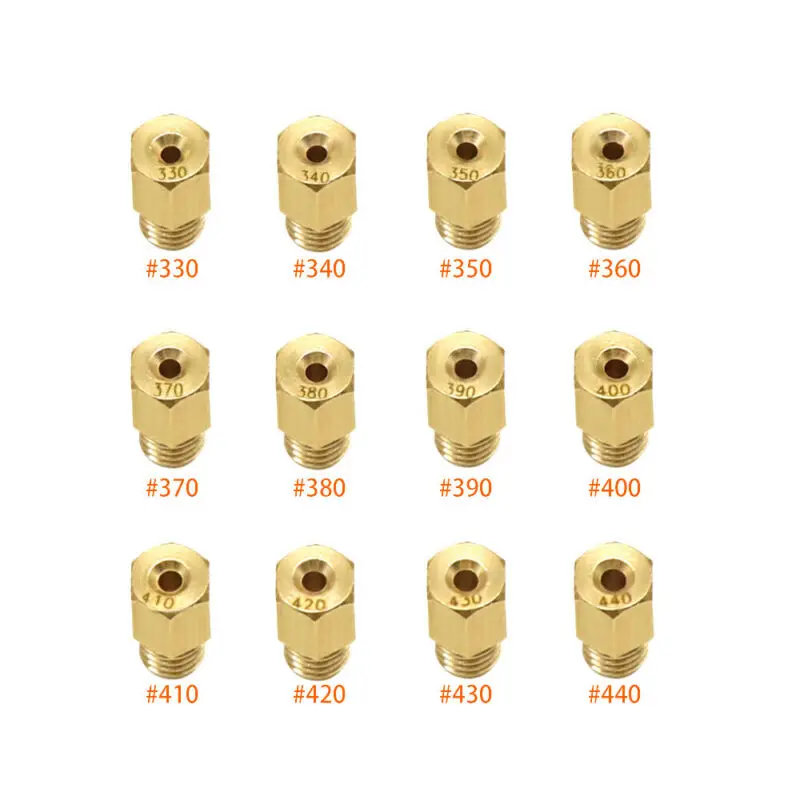 #330-#440 Carburetor Main Jet 12pcs/Set Carb For Mikuni for vm for tm Jets Motorcycle Replacement Useful High Quality