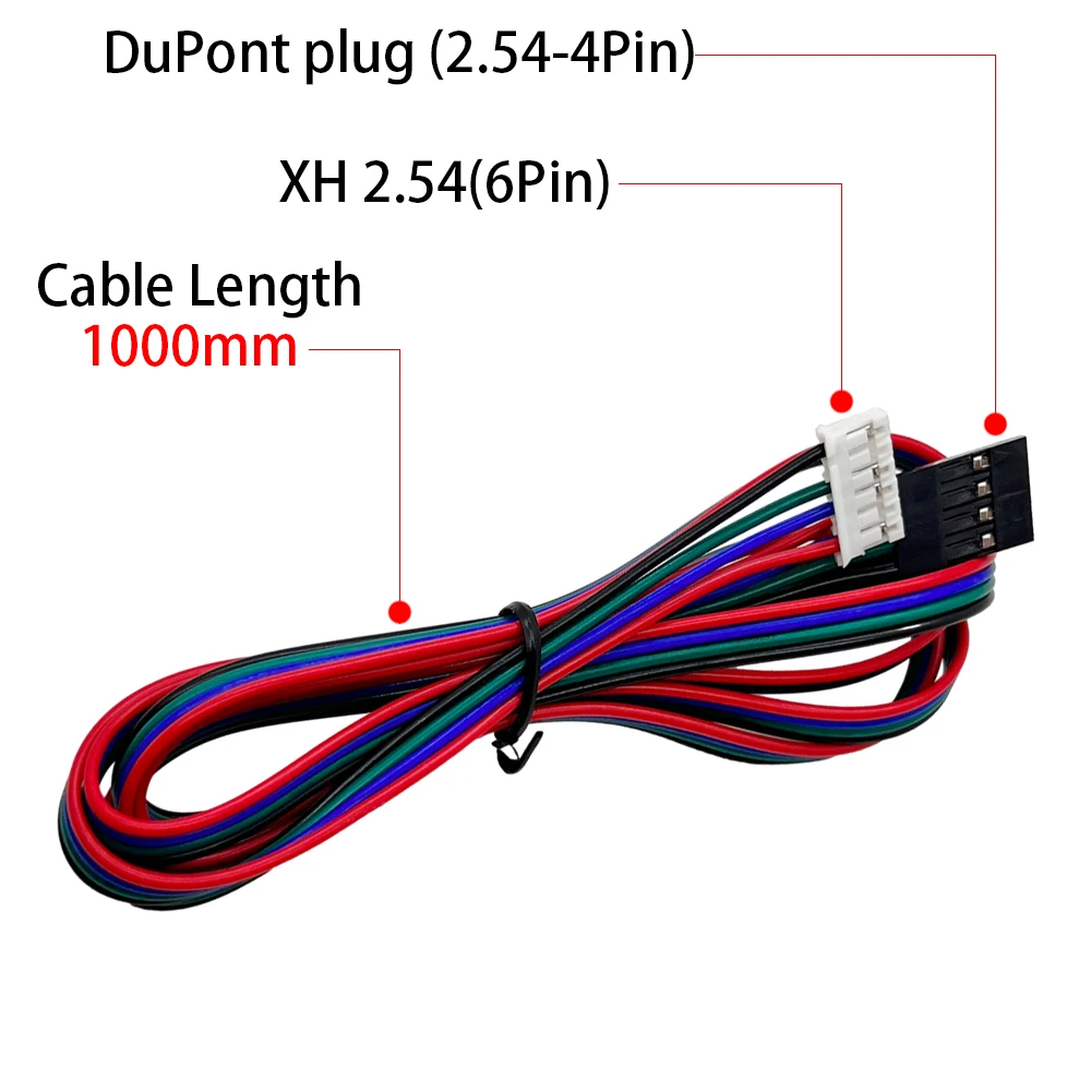 1PCS Dupont Line 4pin to 6pin XH2.54 3D Printer NEMA 17 Stepper Motor Cable DuPont line For 42 Stepper Motor