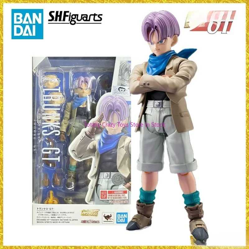 오리지널 반다이 S.H.Figuarts SHF 트랭크스 슈퍼 사이언 GT Pvc12cm 재고 있음 애니메이션 액션 컬렉션 피규어 모델 장난감