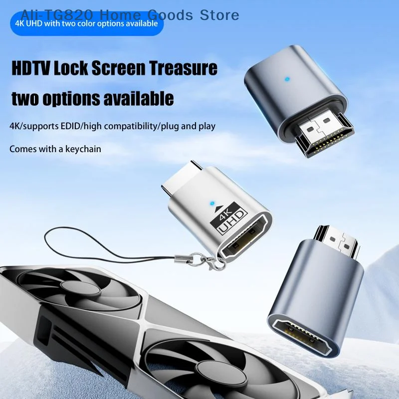 [TG820]4k@60Hz -compatible Male To Female HDR Virtual Monitor EDID Emulator For PC HDTV Laptop Projector Adapter
