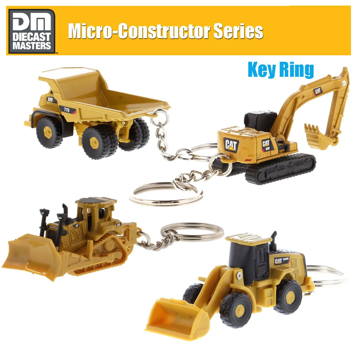 Nuevo llavero de gato Mini Constructor Tractor Dozer Turck llavero modelo fundido a presión para regalo de colección