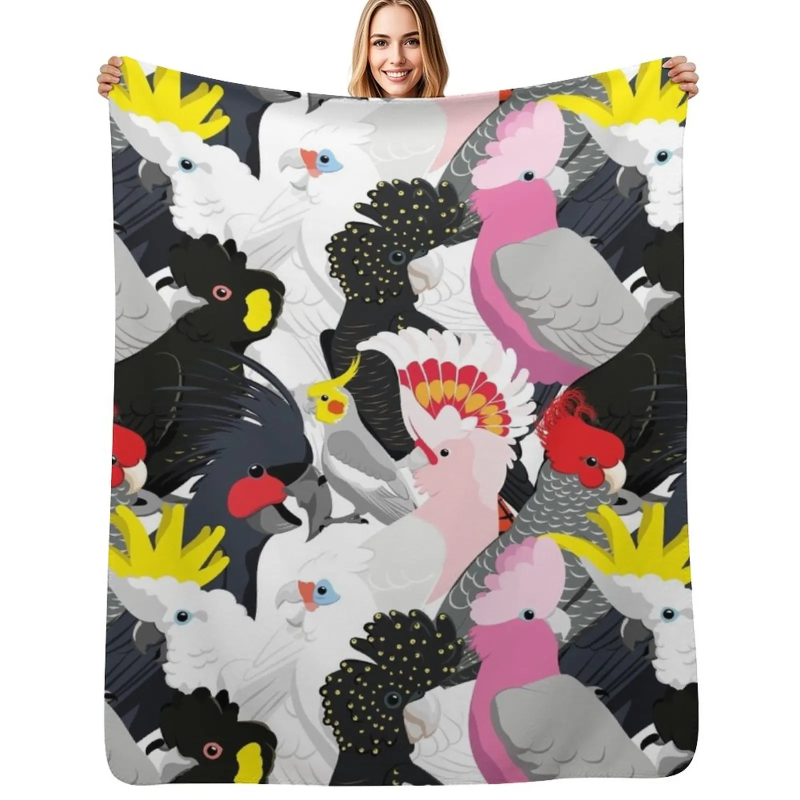 Cockatoo Fest Throw Blanket Luxury Brand Soft Beds Furrys Luxury Thicken Quilt Thermal Blankets