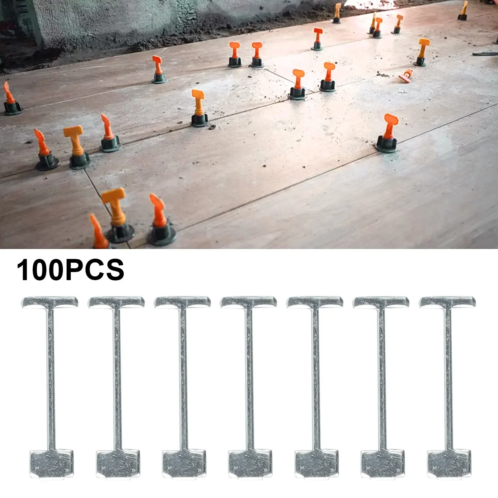 Reusable Tile Leveling System Tools, 100 Pcs, Easy DIY Installation, Prevent Tile Movement, Stainless Steel Needles