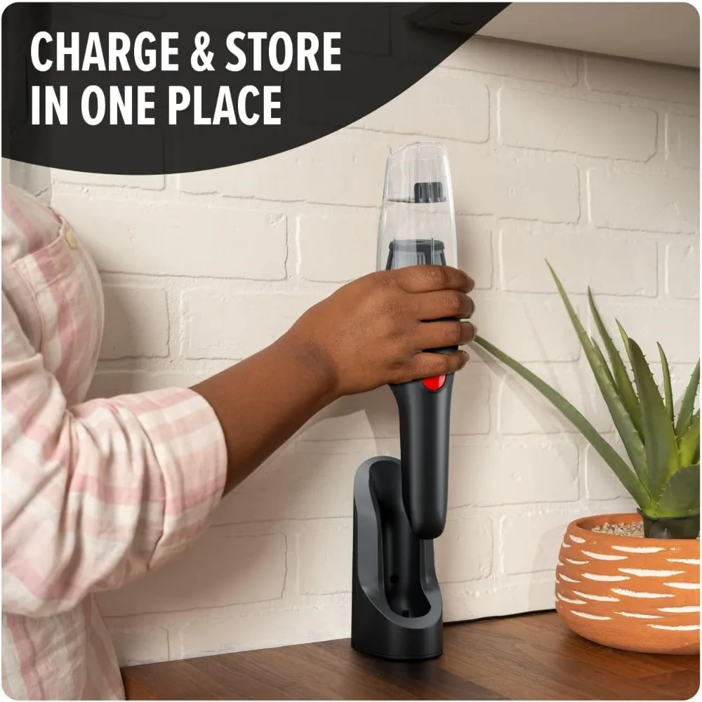 Penyedot Debu Genggam Tanpa Kabel 8V, Daya Hisap Kuat, Ringan dengan Alat 2-in-1 dan Dudukan Pengisi Daya