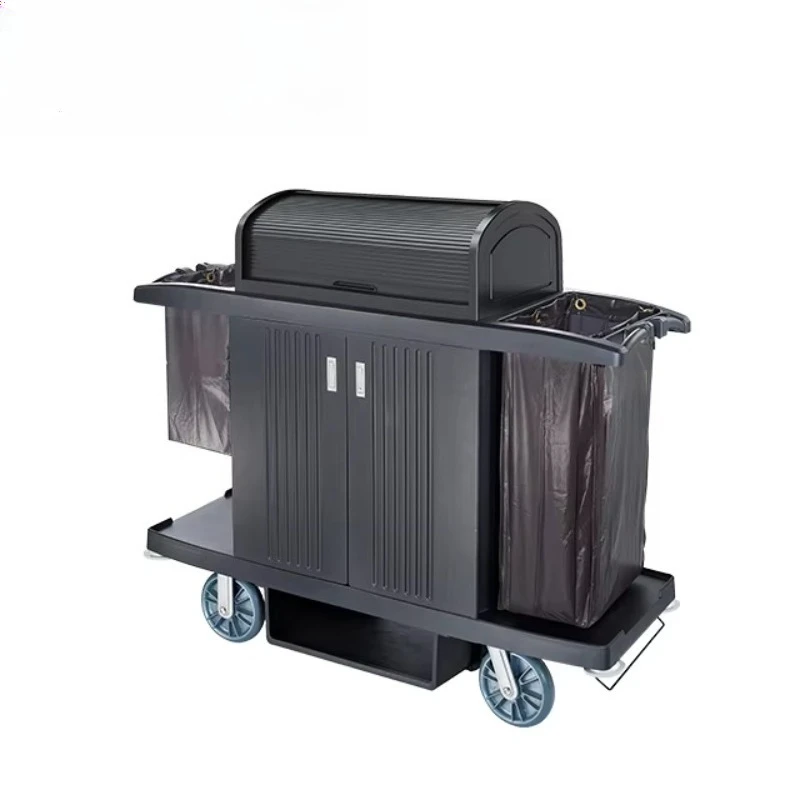 Plastic Housekeeping Trolley Cart Cleaning Housekeeping Janitorial Cart